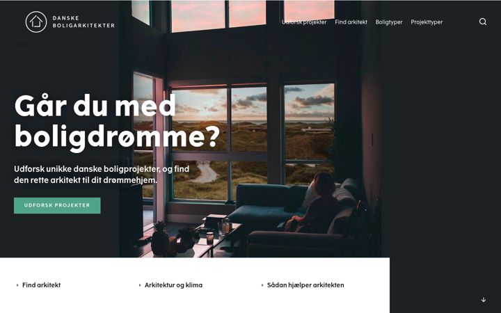 Screenshot stránky danskeboligarkitekter.dk