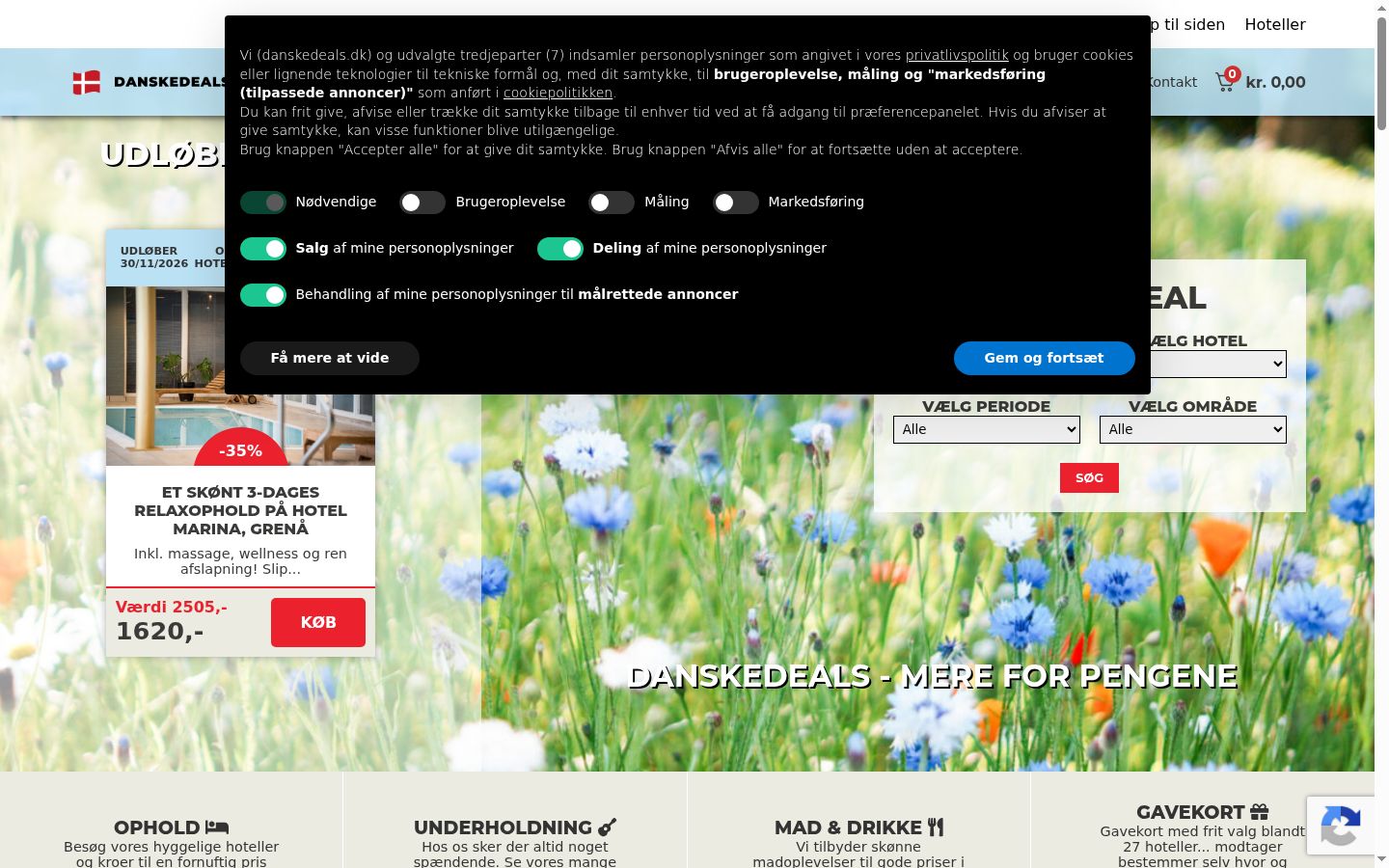 Screenshot des Einwilligungsbanners vor jeglicher Interaktion