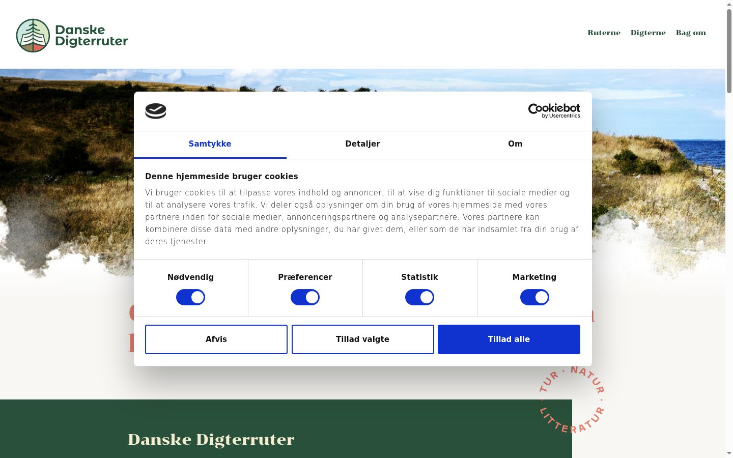 Screenshot des Einwilligungsbanners vor jeglicher Interaktion