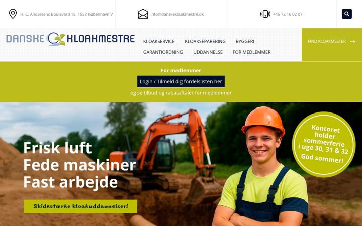 Ekrano kopija danskekloakmestre.dk