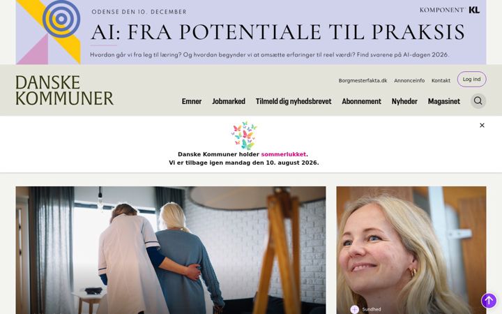Skjámynd af danskekommuner.dk