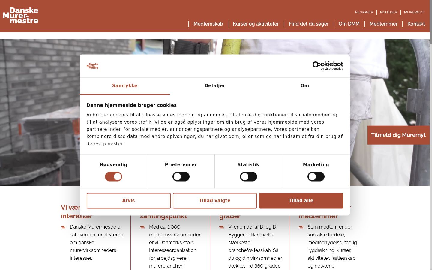 Screenshot des Einwilligungsbanners vor jeglicher Interaktion