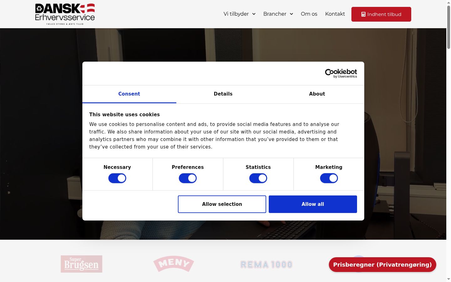 Sutikimo reklamjuostės, rodytos prieš bet kokią sąveiką, ekrano kopija