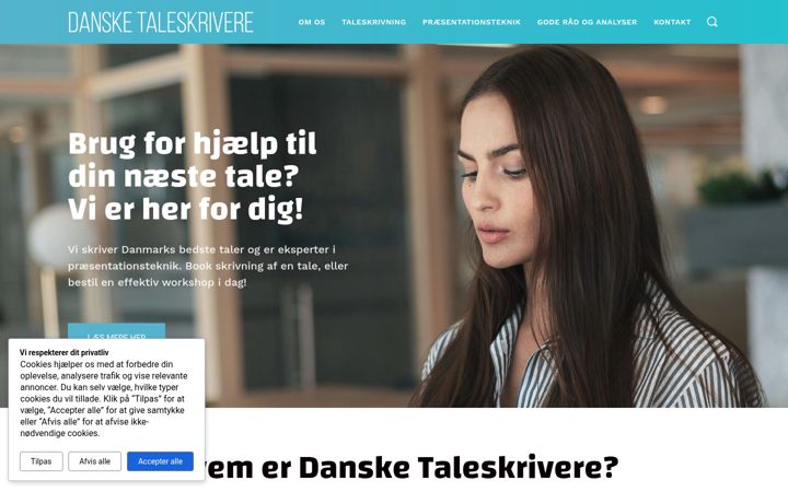 Ekrano kopija dansketaleskrivere.dk