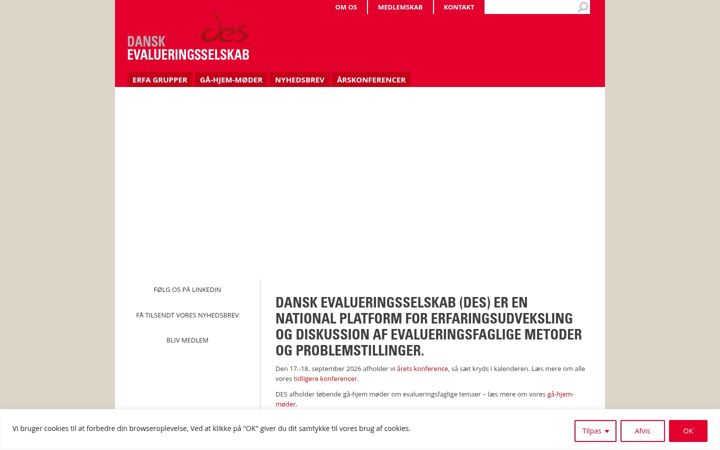 Screenshot of danskevalueringsselskab.dk