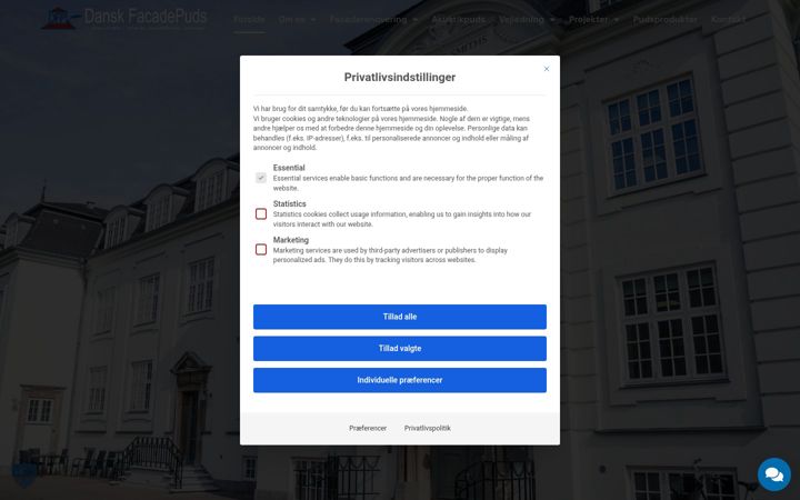 Screenshot of danskfacadepuds.dk