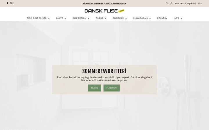 Screenshot von danskfliselager.dk
