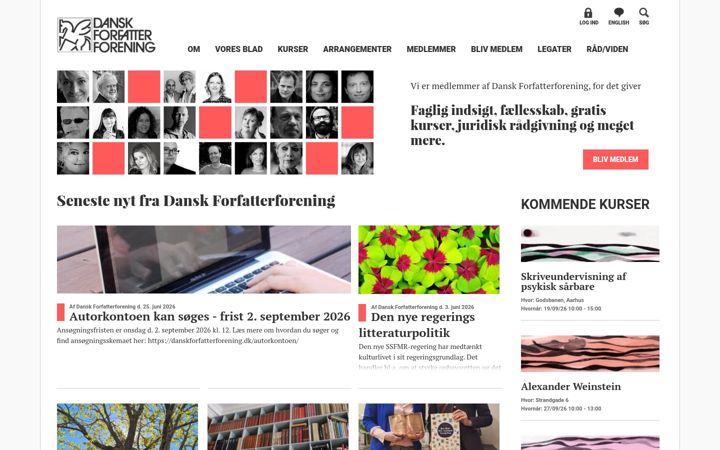 Ekrano kopija danskforfatterforening.dk