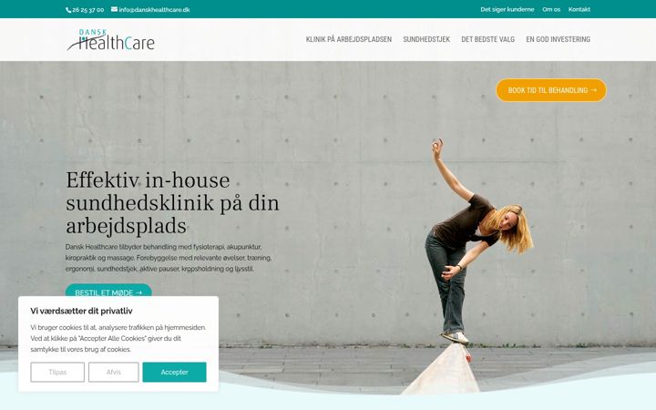 Ekrano kopija danskhealthcare.dk