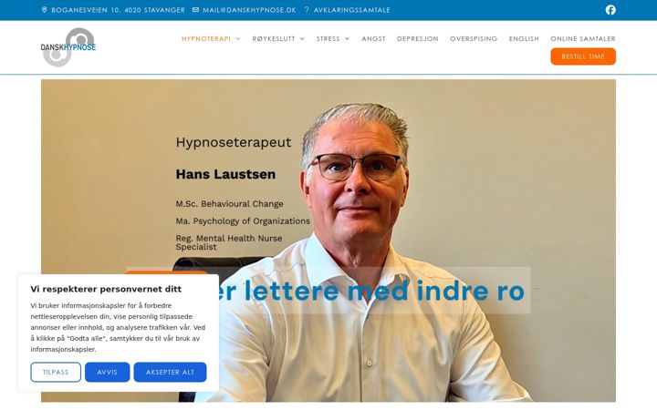 Kuvakaappaus sivustosta danskhypnose.no