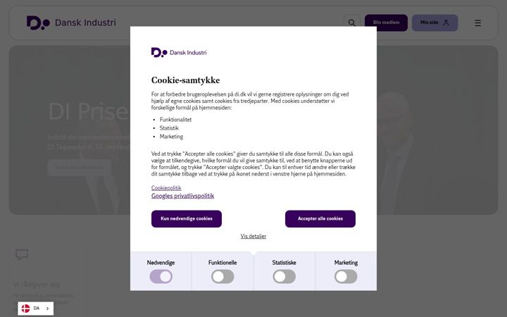 Screenshot of danskindustri.dk
