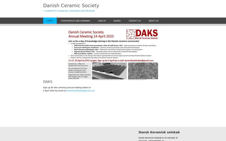Ekrano kopija danskkeramiskselskab.dk