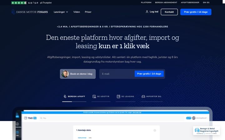 Screenshot di danskmotorfinans.dk