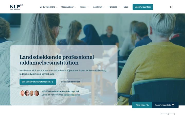 Screenshot von dansknlp.dk
