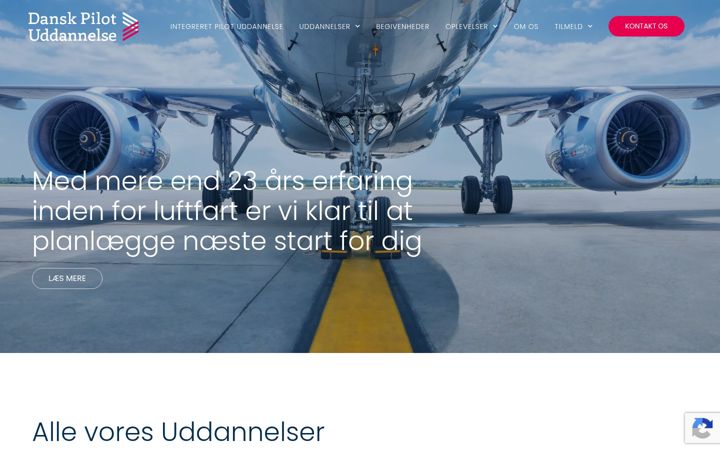 Screenshot di danskpilotuddannelse.dk