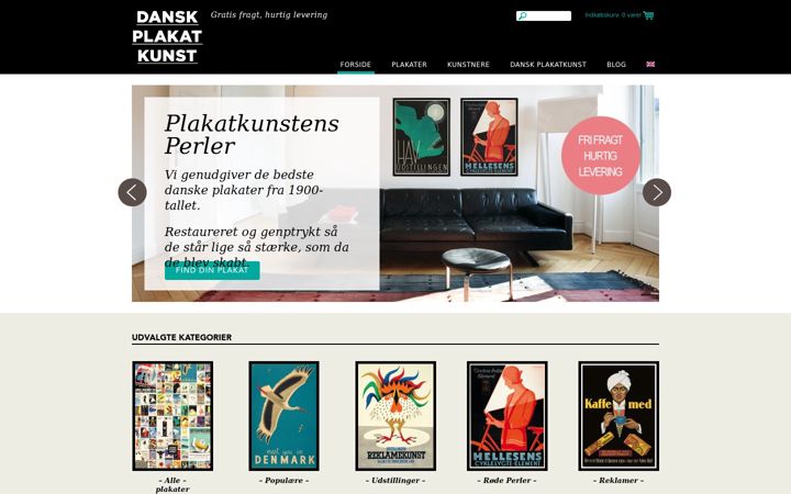 Screenshot di danskplakatkunst.dk