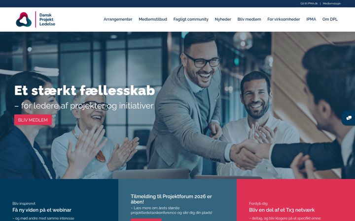 Screenshot di danskprojektledelse.dk