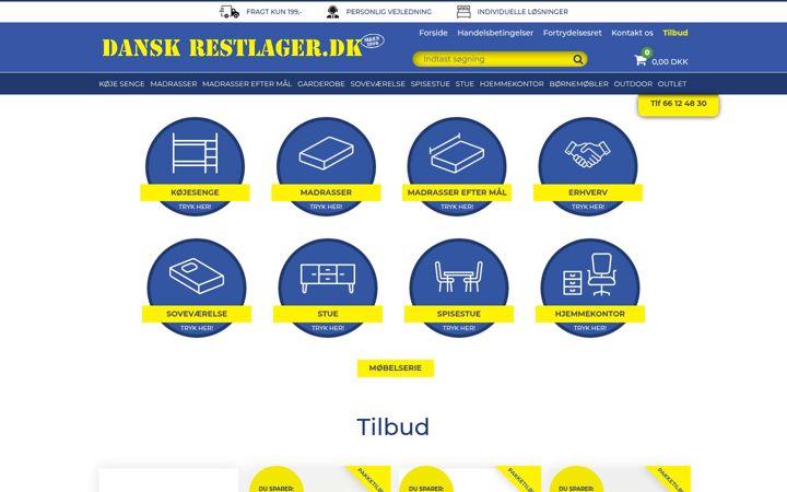 Screenshot of danskrestlager.dk