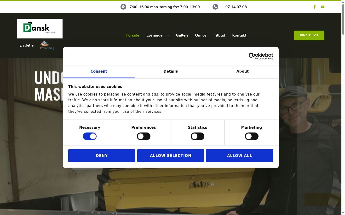 Sutikimo reklamjuostės, rodytos prieš bet kokią sąveiką, ekrano kopija