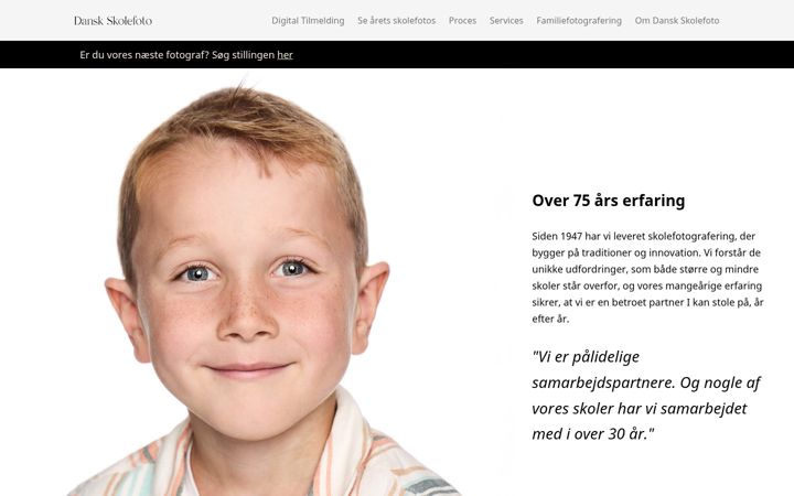 Screenshot di danskskolefoto.dk
