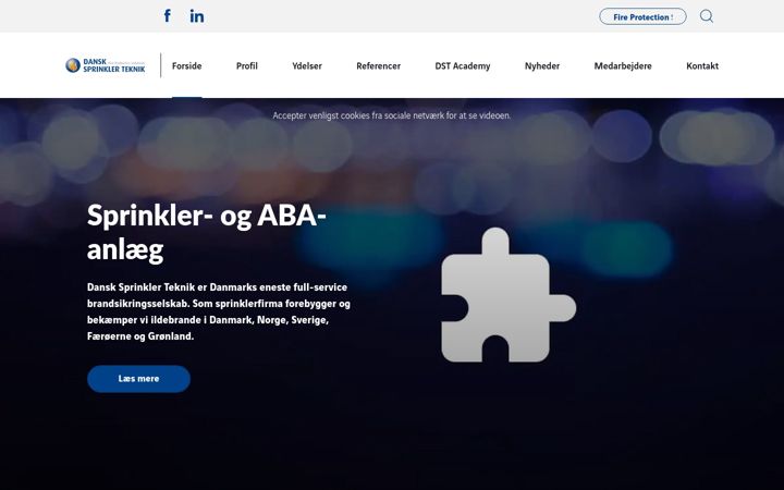 Screenshot of dansksprinklerteknik.dk