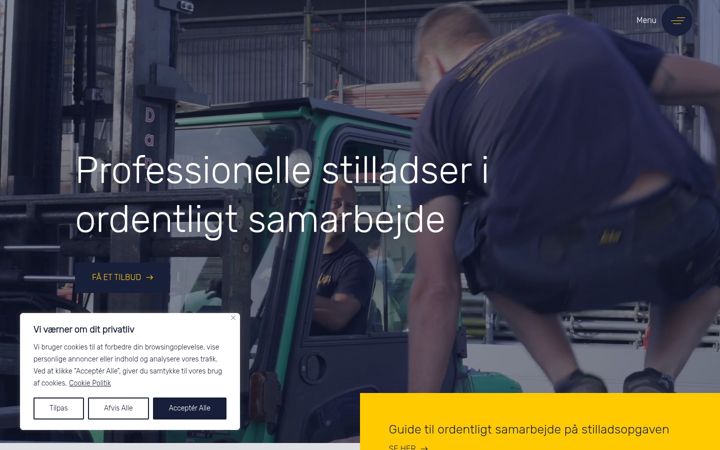 Screenshot di danskstillads.dk