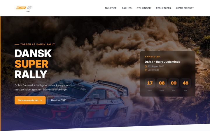Screenshot of dansksuperrally.dk