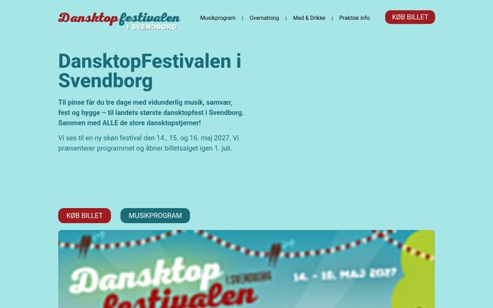Screenshot di dansktopfestival.dk