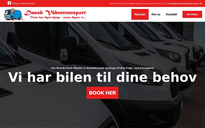 Screenshot of danskvaabentransport.dk