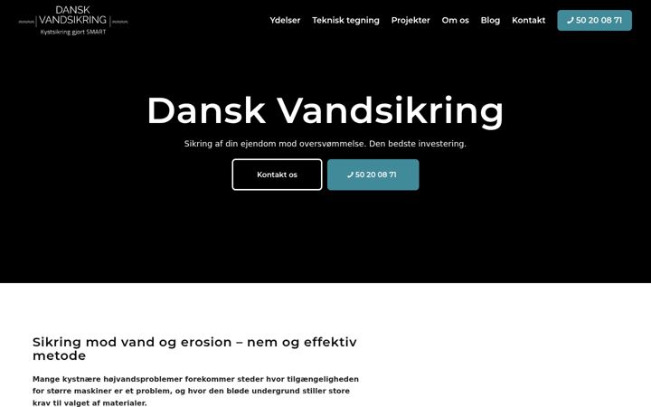 Kuvakaappaus sivustosta danskvandsikring.dk