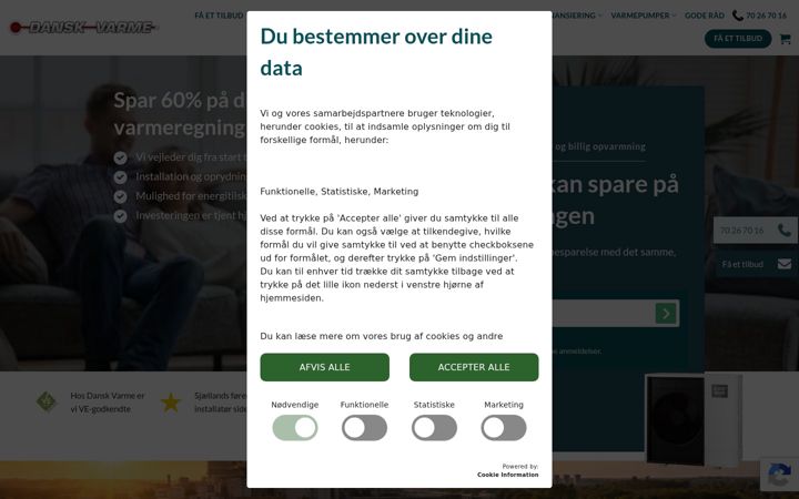 Screenshot of danskvarme.dk