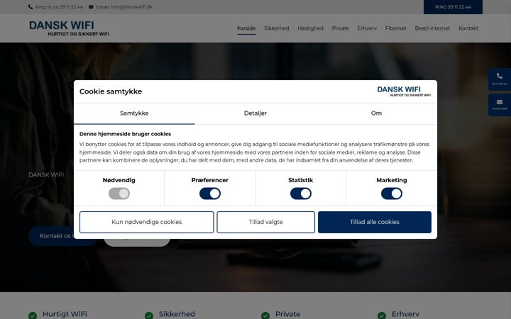 Screenshot of danskwifi.dk