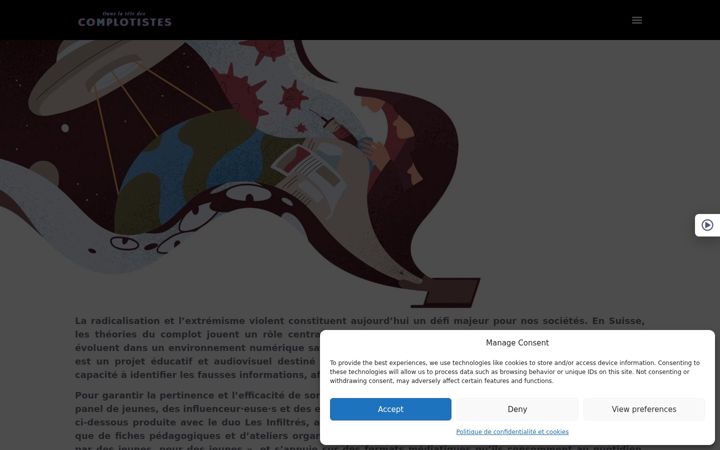 Screenshot of danslatetedescomplotistes.ch