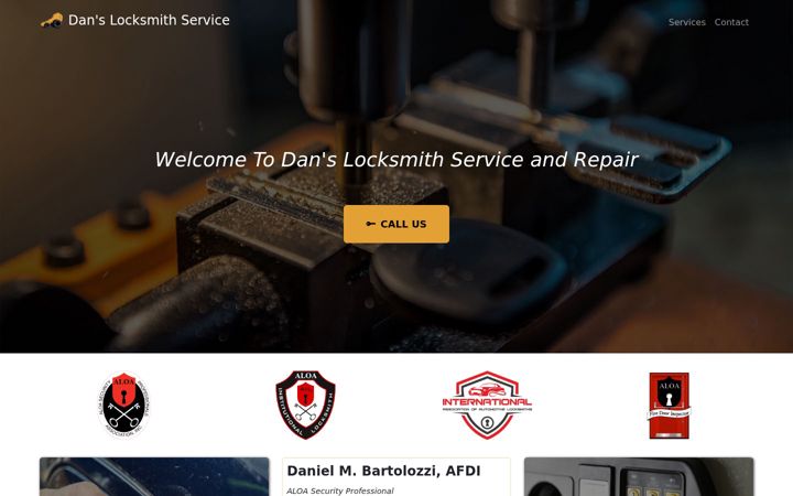 Screenshot of danslocksmithservice.com