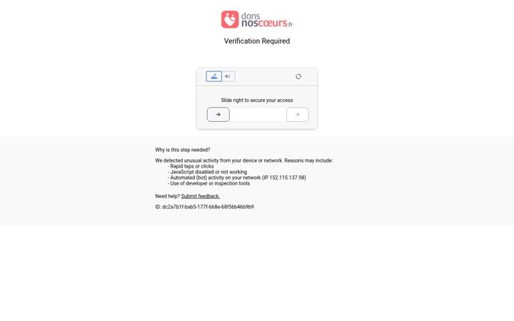 Zrzut ekranu dansnoscoeurs.fr