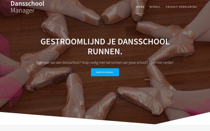 Ekrano kopija dansschoolmanager.nl