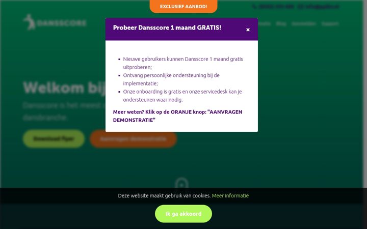 Ekrano kopija dansscore.nl