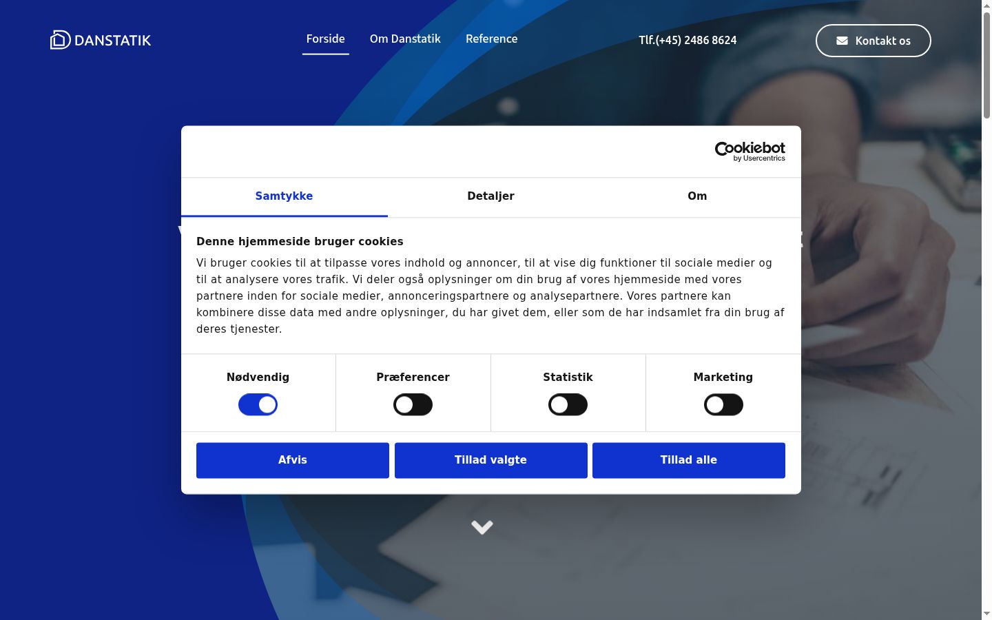 Screenshot del banner di consenso mostrato prima di qualsiasi interazione