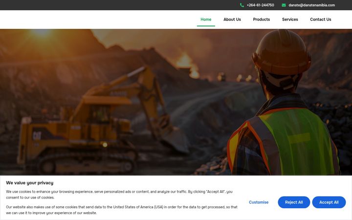 Screenshot of danstenamibia.com