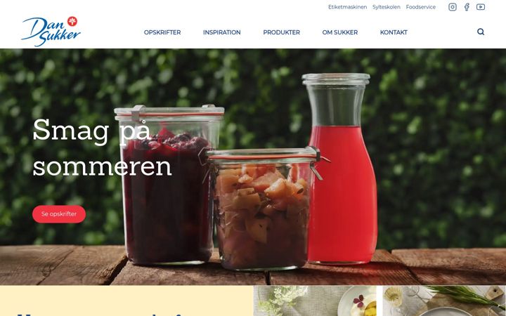 Snímek obrazovky dansukker.dk