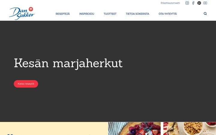 Screenshot di dansukker.fi