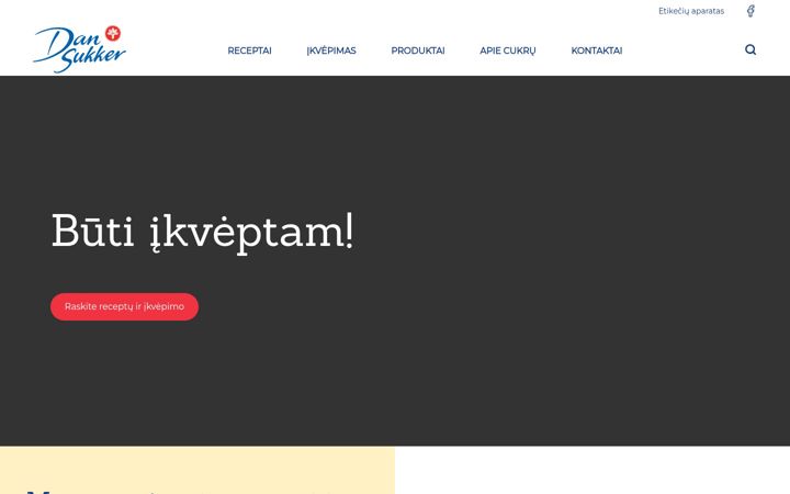 Screenshot di dansukker.lt