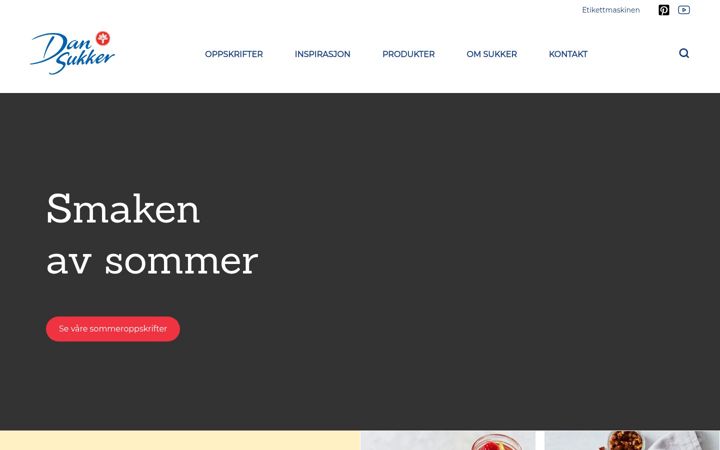 Screenshot of dansukker.no