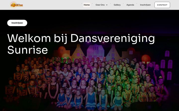 Ekrano kopija dansverenigingsunrise.nl