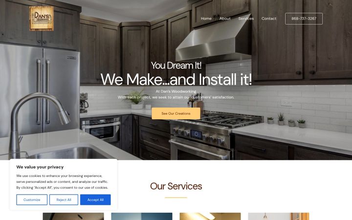 Screenshot of danswoodworkingtt.com