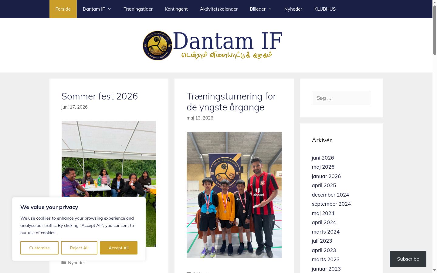 Screenshot del banner di consenso mostrato prima di qualsiasi interazione