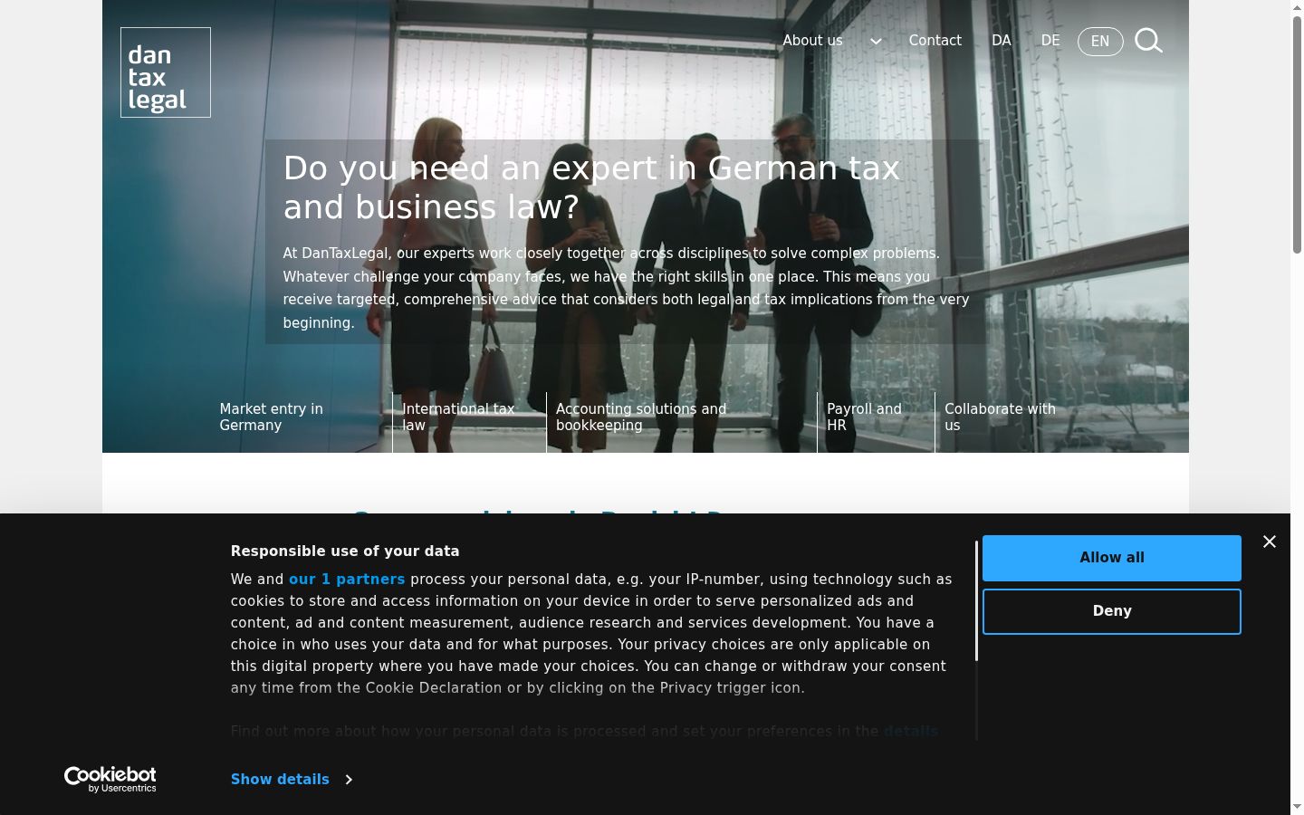 Screenshot del banner di consenso mostrato prima di qualsiasi interazione