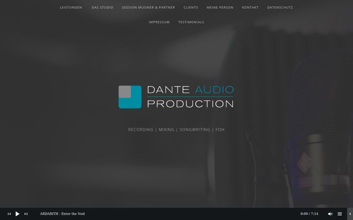 Screenshot of dante-audio-production.de