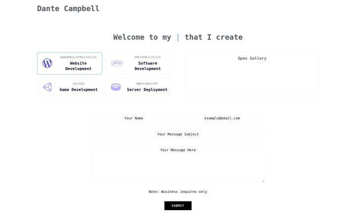Екранна снимка на dantecampbell.co.za