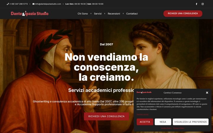 Screenshot of danteipaziastudio.com